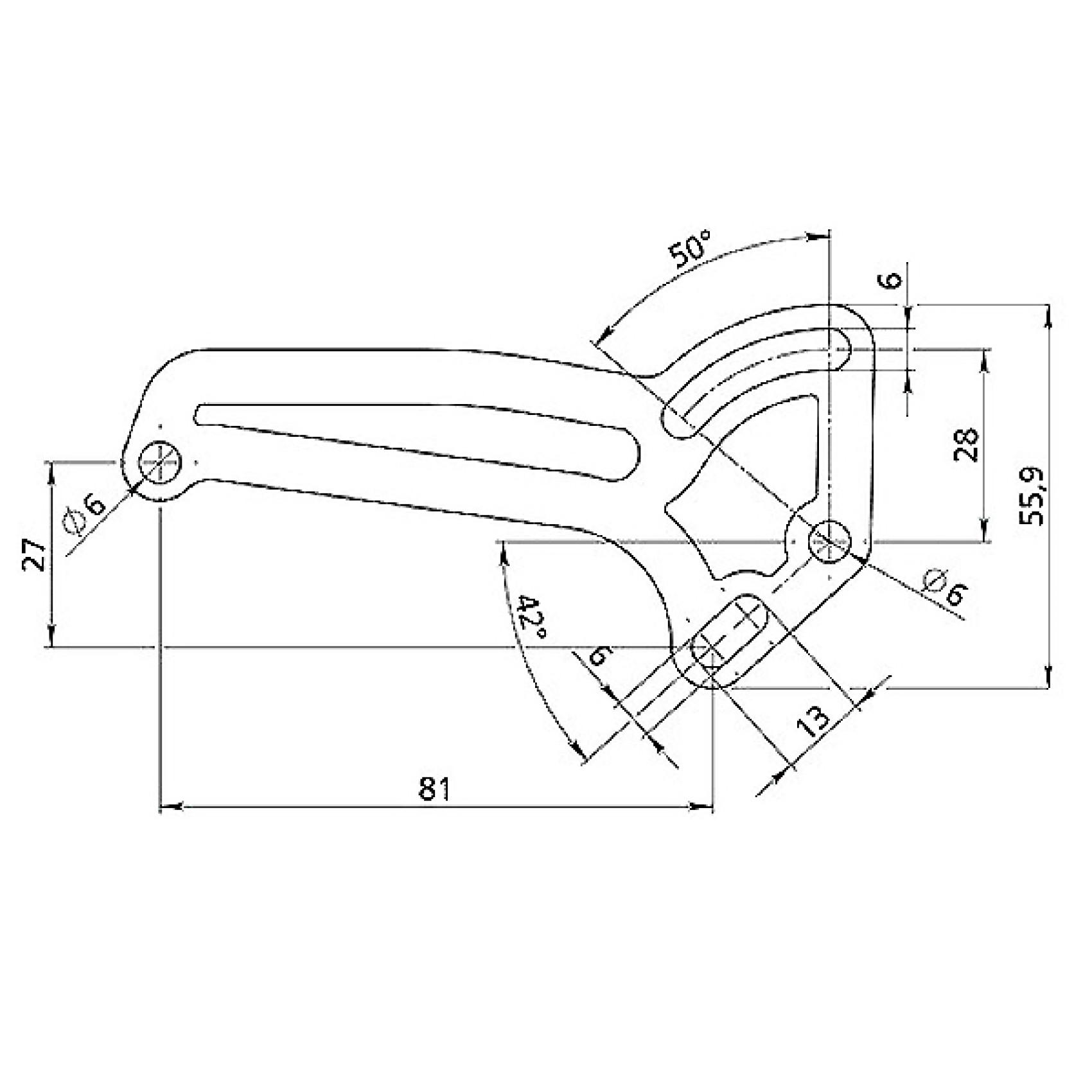 βαση στηριξης για πλαισιο πινακιδας minarelli (55.9 x 81 mm)