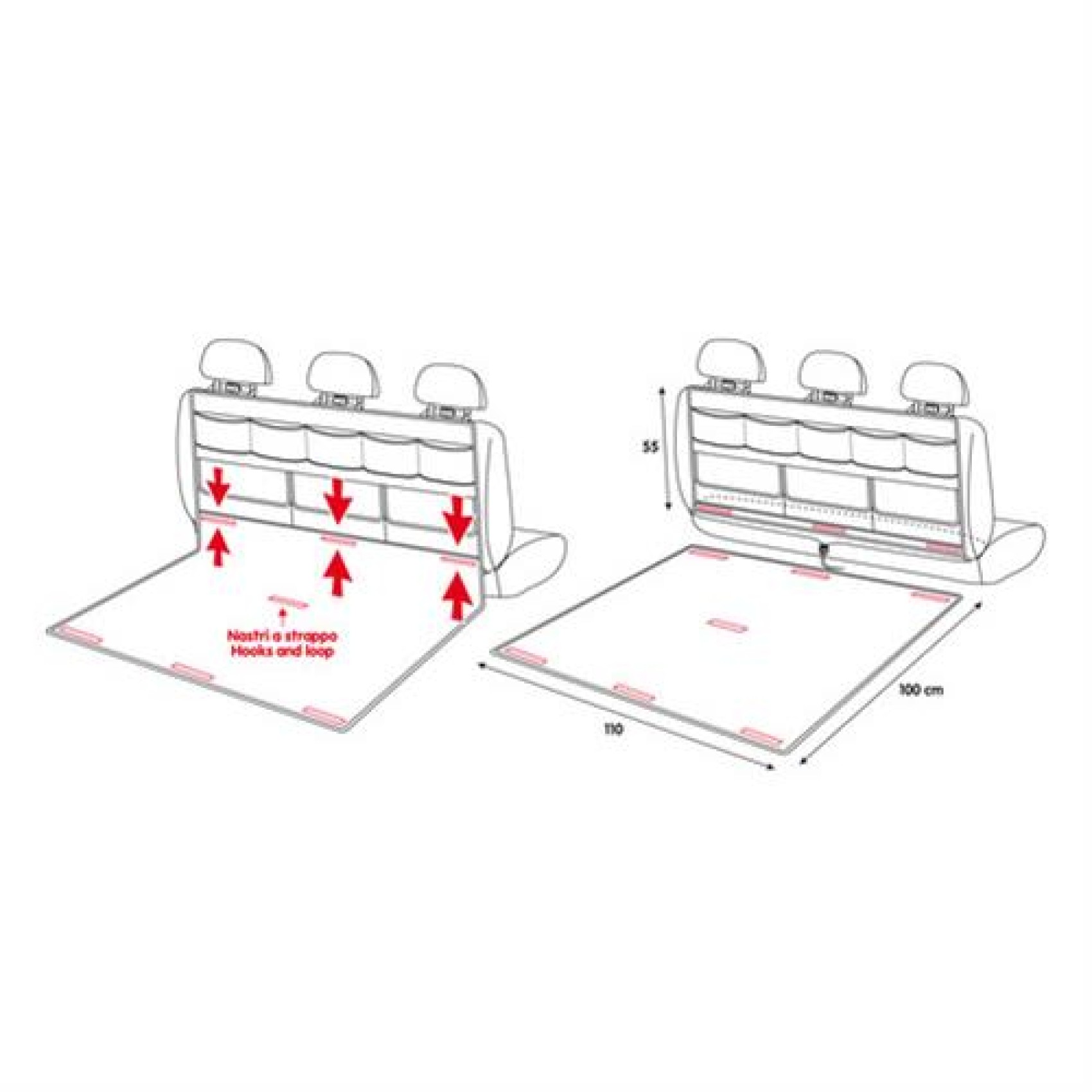 ORGANIZER ΚΑΙ ΚΑΛΥΜΜΑ ΠΟΡΤ-ΜΠΑΓΚΑΖ ΑΔΙΑΒΡΟΧΟ 2in1 110x100cm 110x55cm