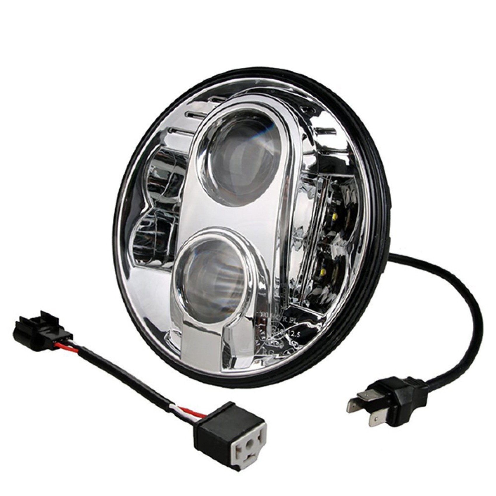 ΦΑΝΑΡΙ ΣΤΡΟΓΓΥΛΟ 7 ΙΝΤΣΩΝ ME 8LED CREE (XML-10W) 9-36V 6000-6500K CHROME