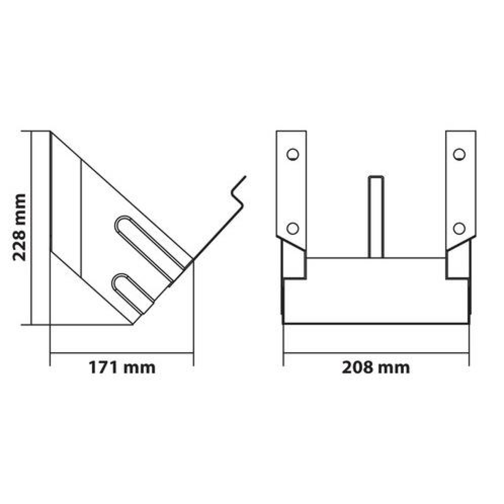 ΜΕΤΑΛΛΙΚΗ ΒΑΣΗ ΓΙΑ ΤΑΚΟ ΤΡΟΧΟΥ E53 208x171x228mm 1ΤΕΜ.