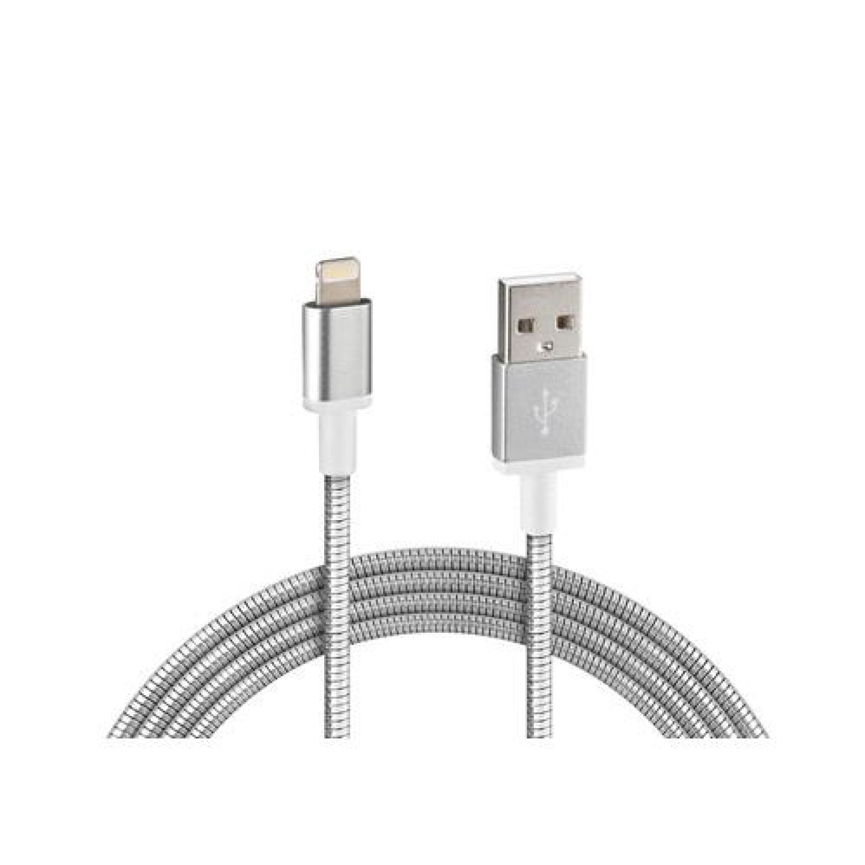 ΚΑΛΩΔΙΟ USB ΦΟΡΤΙΣΗΣ ΚΑΙ ΣΥΓΧΡΟΝΙΣΜΟΥ IRON SILVER LINE - APPLE 8PIN (100 cm)