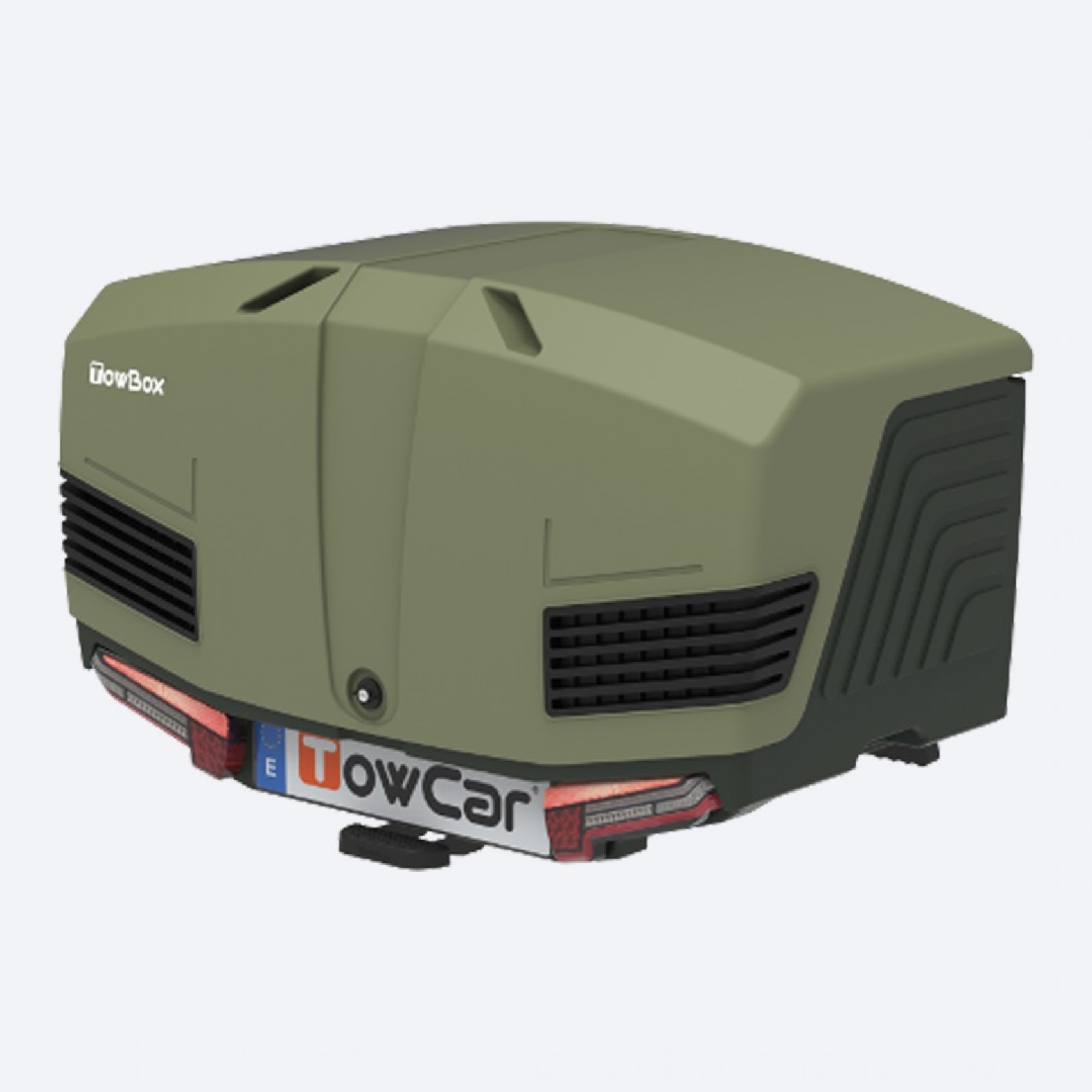 μπαγκαζιερα κοτσαδορου 400 lt towbox v3 camper green (πρασινο) με led φαναρια