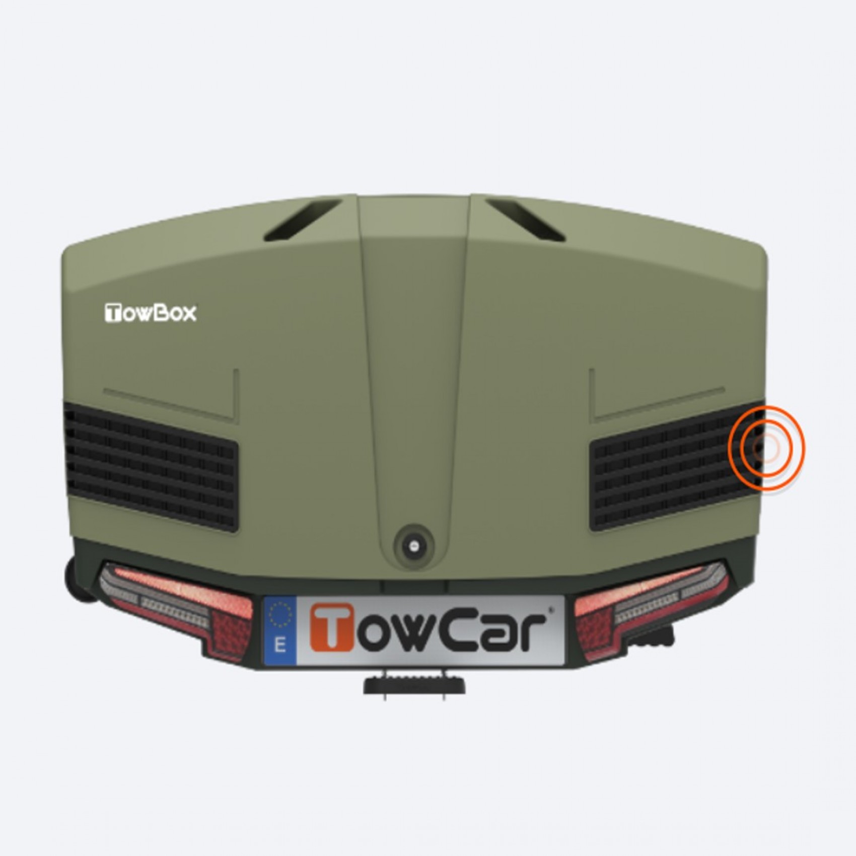 μπαγκαζιερα κοτσαδορου 400 lt towbox v3 camper green (πρασινο) με led φαναρια