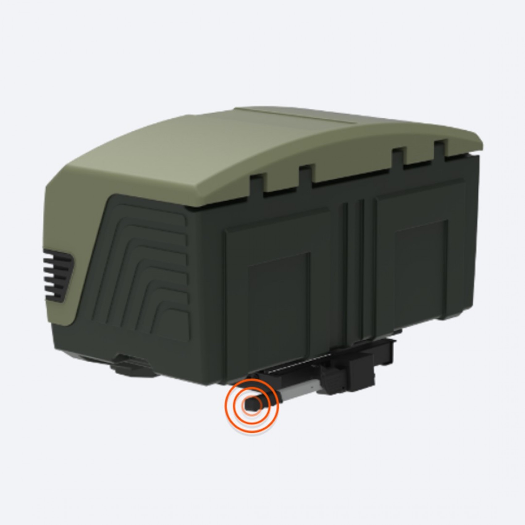 μπαγκαζιερα κοτσαδορου 400 lt towbox v3 camper green (πρασινο) με led φαναρια