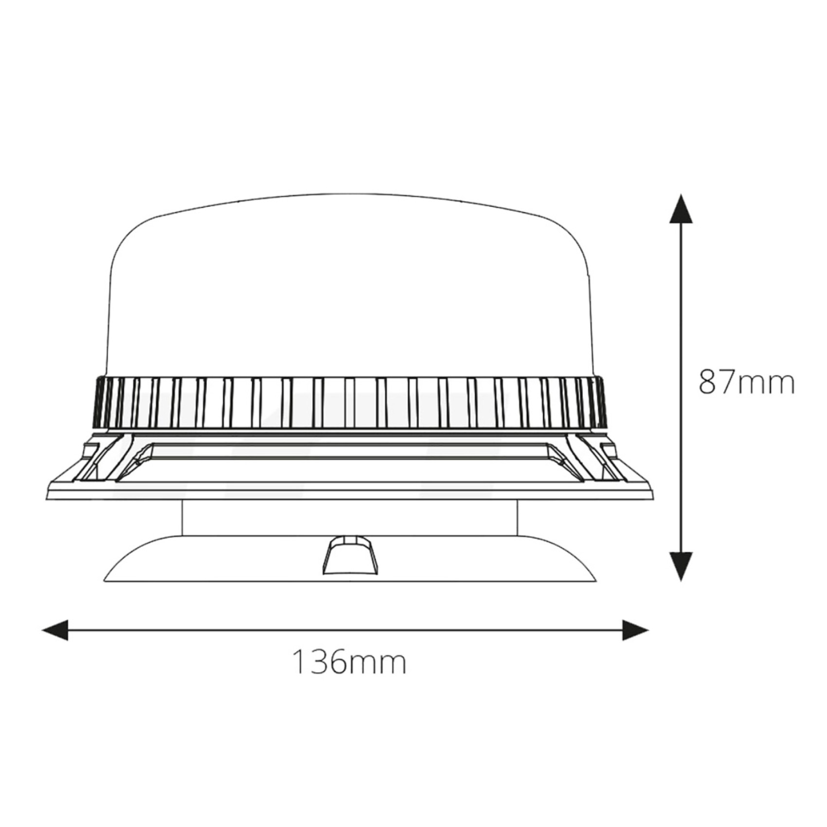 φαρος μαγνητικος w03m 12v/24v 36led πορτοκαλι ip56 136x87mm amio - 1 τεμ.