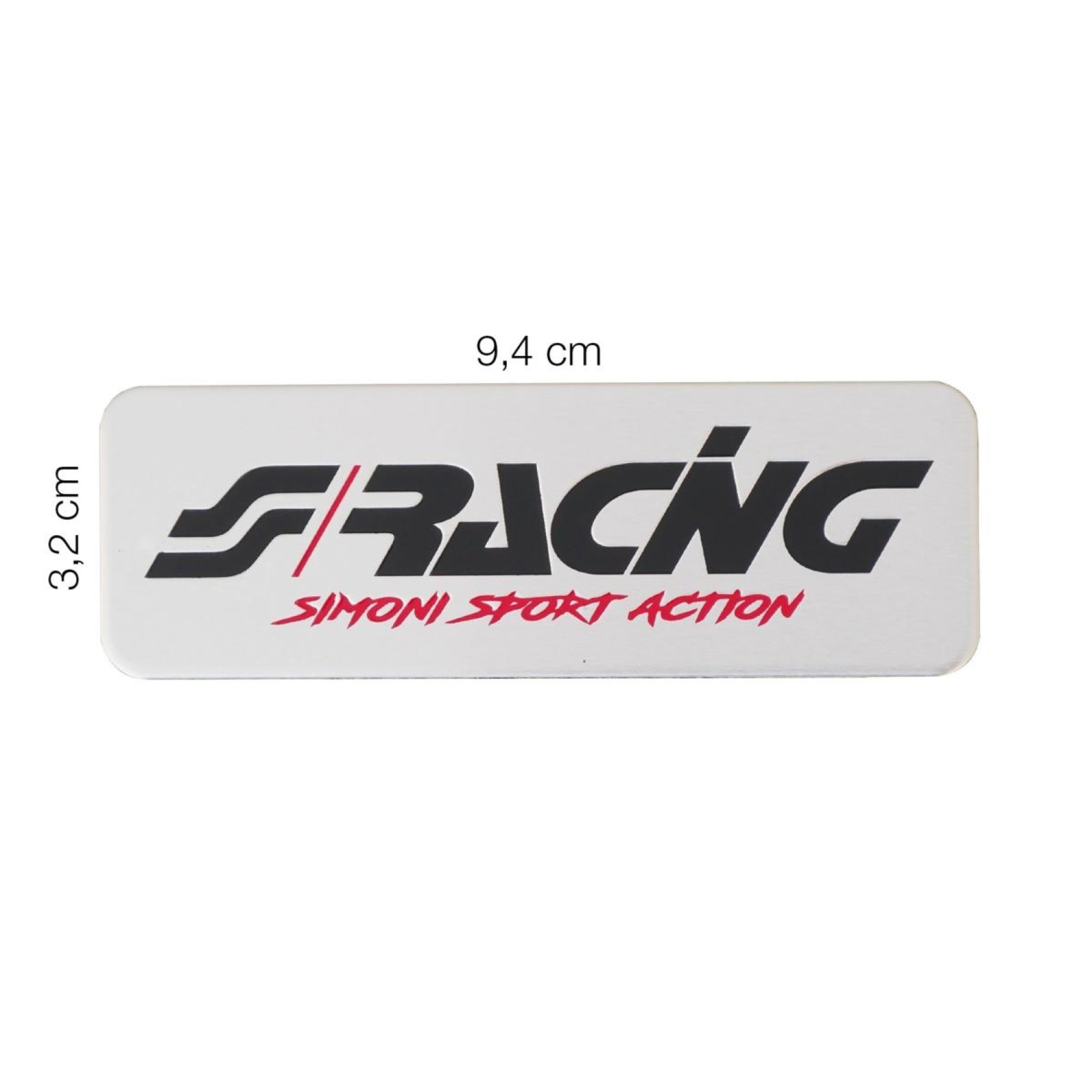 μεταλλικο αυτοκολλητο logo --simoni racing-- αλουμινιου 94x32mm simoni racing - 1τεμ.