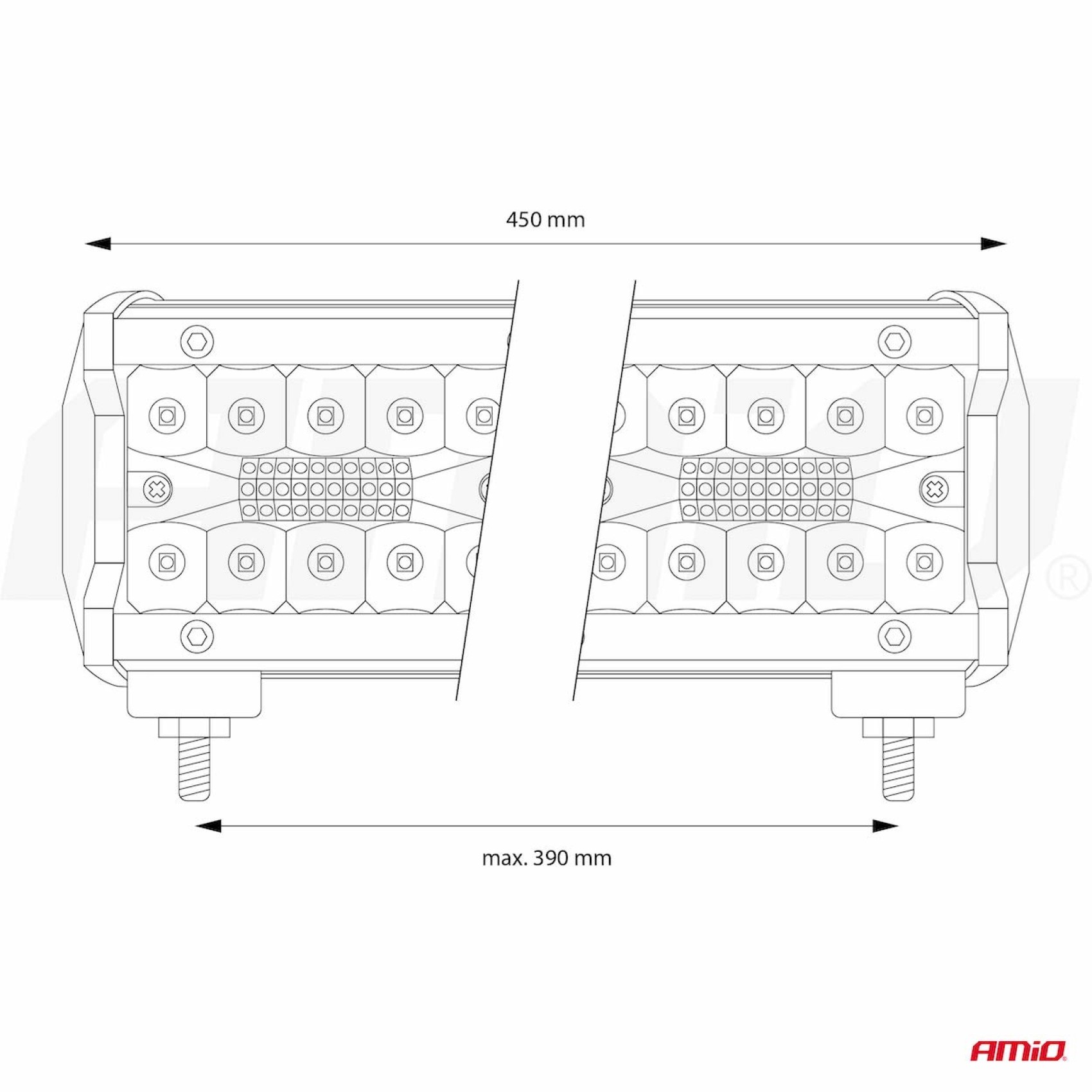 ΠΡΟΒΟΛΕΑΣ ΕΡΓΑΣΙΑΣ WORKING LAMP 120 SMD LED 9>36V 36.000lm 6.000>6.500K 450x74x63mm AWL27  AMIO - 1 ΤΕΜ.