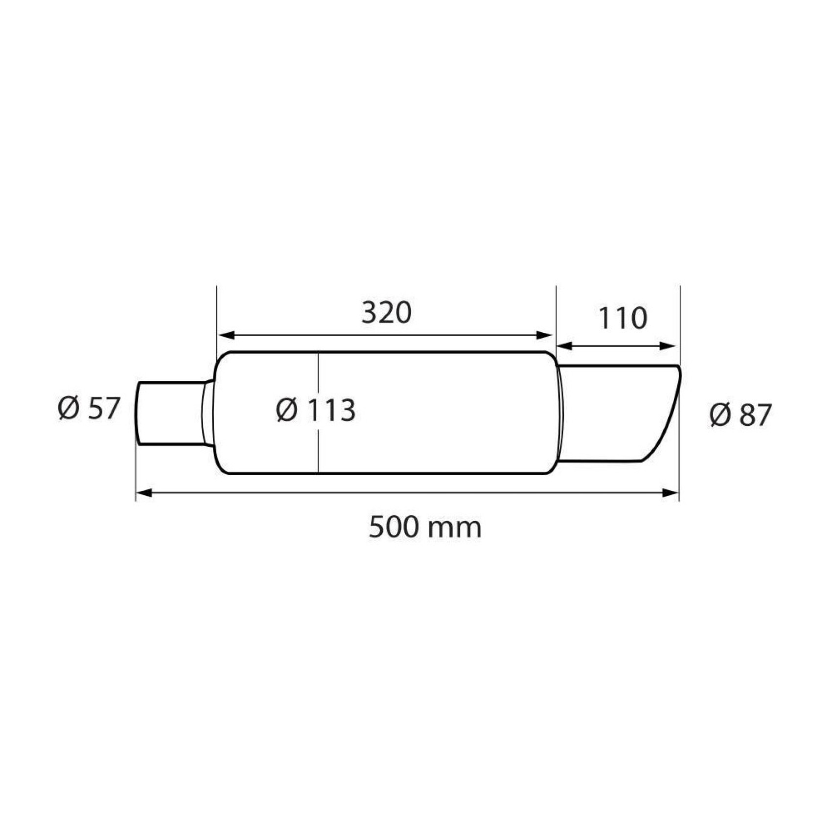 ΚΑΖΑΝΙ ΑΠΟ ΑΝΟΞΕΙΔΩΤΟ ΑΤΣΑΛΙ (201) INOX MU-1 Φ57 ΜΗΚΟΣ: 500mm LAMPA - 1 TEM.