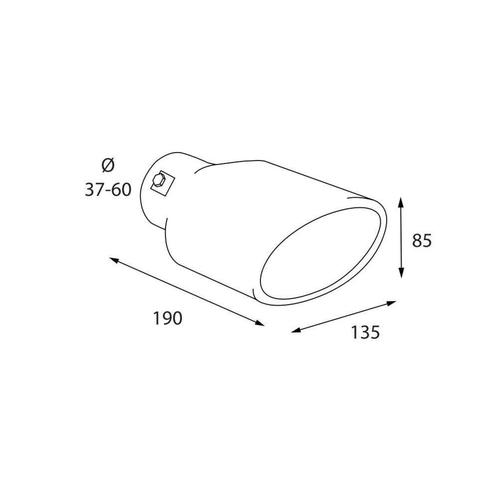 ΑΚΡΟ (ΜΠΟΥΚΑ) ΕΞΑΤΜΙΣΗΣ ΟΒΑΛ TS-76 37>60mm (ΜΗΚΟΣ: 190mm / ΦΑΡΔΟΣ: 100mm ) LAMPA - 1 TEM.