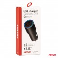 ΦΟΡΤΙΣΤΗΣ ΑΝΑΠΤΗΡΑ ΚΙΝΗΤΩΝ ΑΛΟΥΜΙΝΙΟΥ 12/24V USB   USB TYPE C 38W FAST CHARGE PRO-08