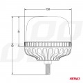 φαρος diamont w25sb με λευκο καπακι 12/24v 24xsmd led πορτοκαλι βιδωτος 154x126mm αμιο - 1 τεμ.