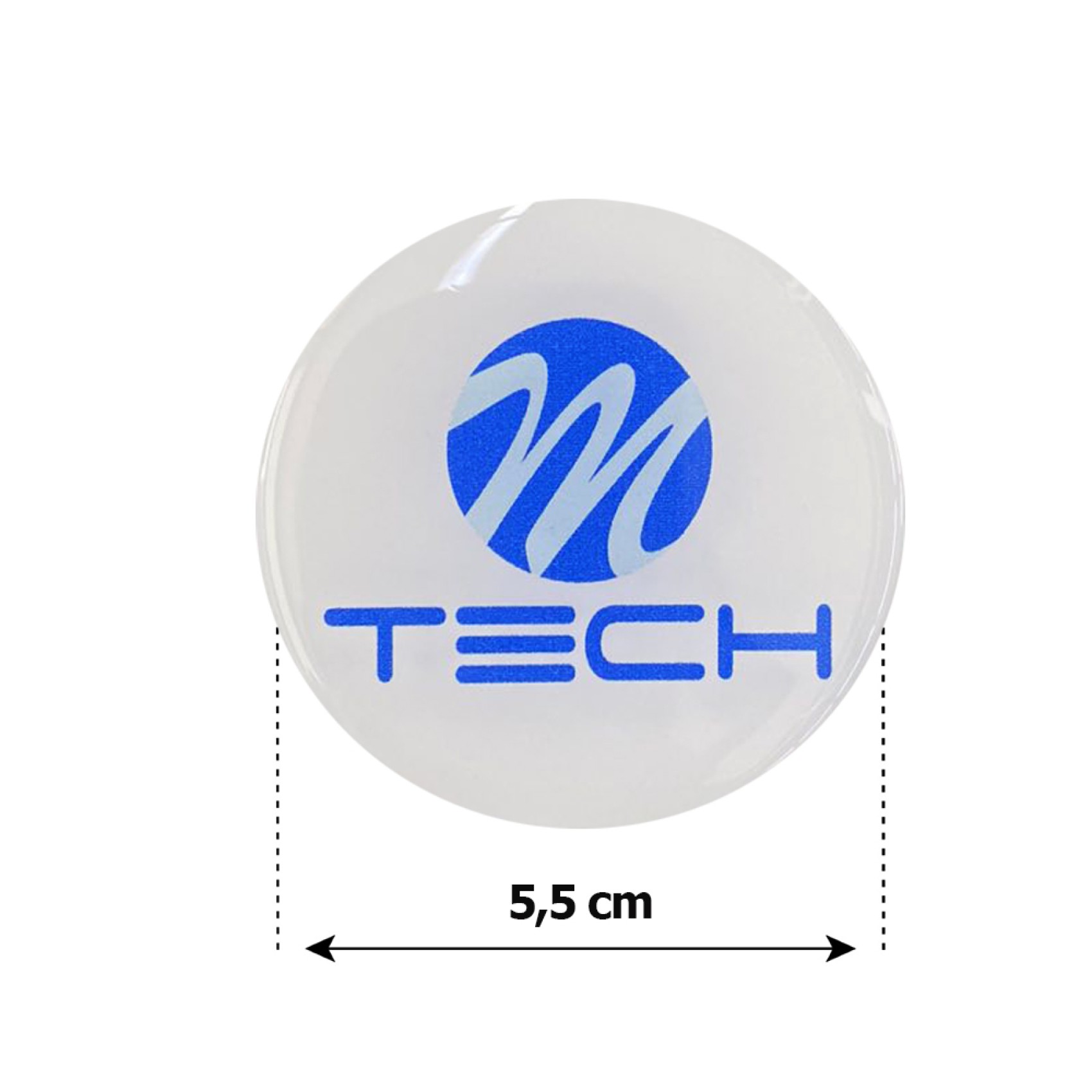 Mtech αυτοκολλητα ζαντων 5,5 cm λευκο/μπλε σμαλτου - 4 τεμ.