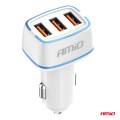 φορτιστης αναπτηρα 12/24v με 3 θυρες 3xusb 30w 5v/3.0a λευκος 1 αμιο - 1 τεμ.