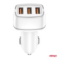 φορτιστης αναπτηρα 12/24v με 3 θυρες usb-c 2xusb 32w 5v/3aqc ταχειας φορτισης λευκος αμιο - 1 τεμ.