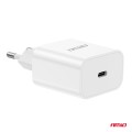 φορτιστης κινητοy οικιακη πριζα 1θυρα usb-c 20w 5v/3aqc λευκος  αμιο - 1 τεμ.