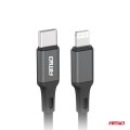 καλωδια φορτισης και μεταφορας δεδομενων usb type c σε apple lighting 100cm 20w μαυρο αμιο - 1 τεμ.