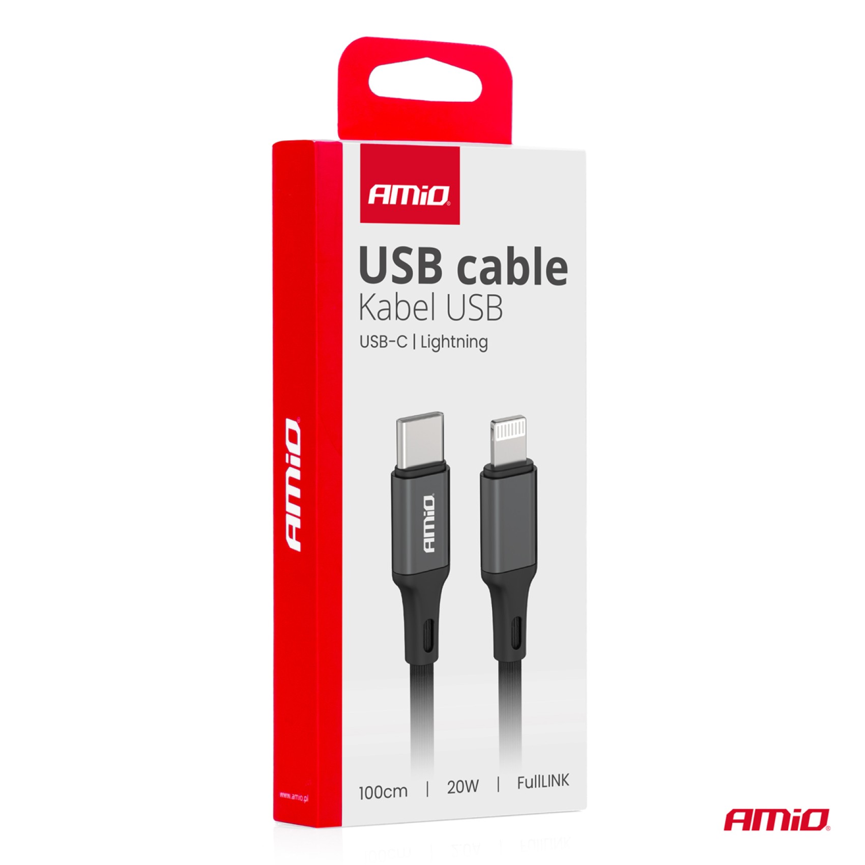 καλωδια φορτισης και μεταφορας δεδομενων usb type c σε apple lighting 100cm 20w μαυρο αμιο - 1 τεμ.