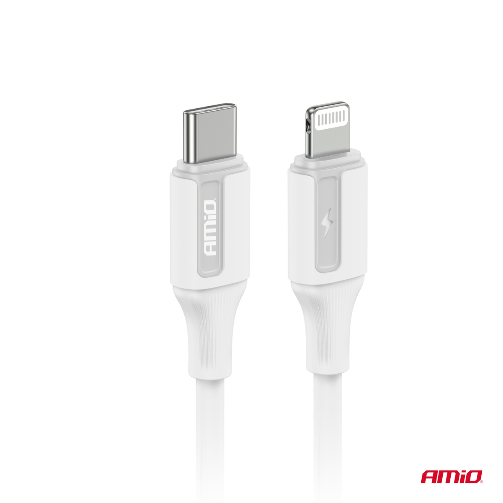 καλωδιο φορτισης & μεταφορας δεδομενων απο usb type c σε apple lighting 20w 100cm λευκο αμιο - 1 τεμ.