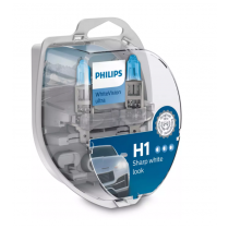 Λάμπες Philips H1 12V 55W White Vision Ultra έως 4000K και 60% Περισσ. Φως 2Τμχ